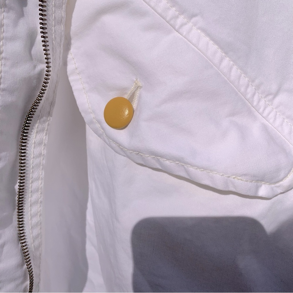 Vintage 90s History Repeats White Parka Trench Coat Jacket Cotton Parisian - Picture 11 of 16